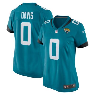 Gabe Davis Jacksonville Jaguars Women Team Game Player Jersey - Teal