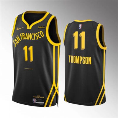 Golden State Warriors #11 Klay Thompson Black 2023/24 City Edition Stitched Basketball Jersey