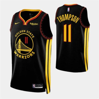 Golden State Warriors #11 Klay Thompson Black 2023/24 City Edition Stitched Basketball Jersey