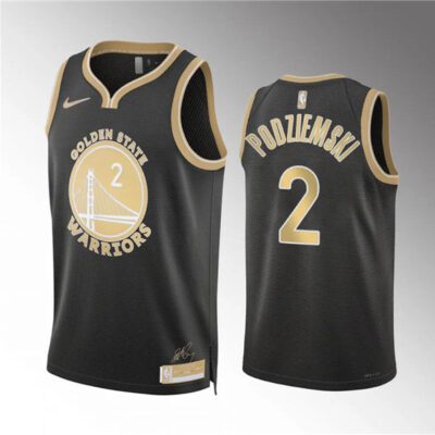 Golden State Warriors #2 Brandin Podziemski Black 2024 Select Series Stitched Basketball Jersey