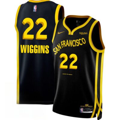 Golden State Warriors #22 Andrew Wiggins Black 2023/24 City Edition Stitched Basketball Jersey