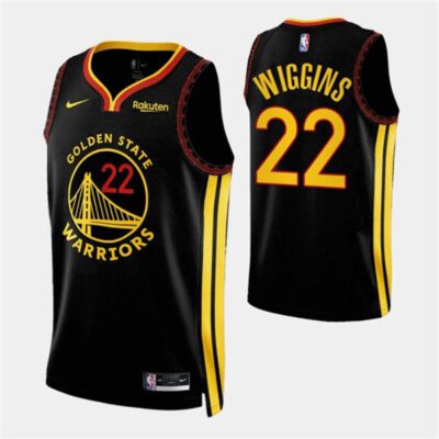 Golden State Warriors #22 Andrew Wiggins Black 2023/24 City Edition Stitched Basketball Jersey