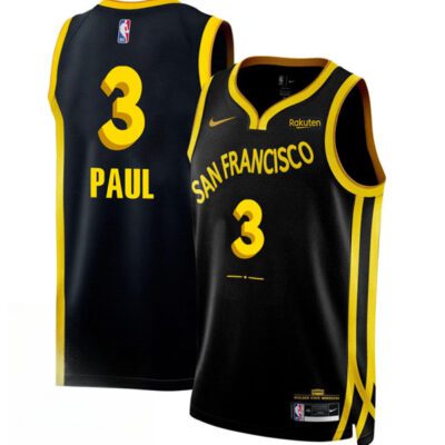 Golden State Warriors #3 Chris Paul Black 2023/24 City Edition Stitched Basketball Jersey