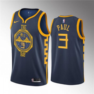 Golden State Warriors #3 Chris Paul Navy 2018/19 Swingman Stitched Basketball Jersey