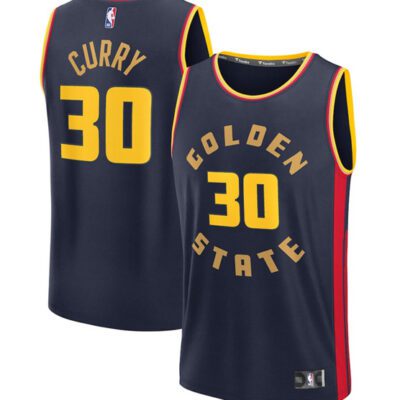 Golden State Warriors #30 Stephen Curry Navy 2024/25 City Edition Stitched Basketball Jersey