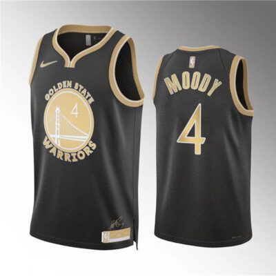 Golden State Warriors #4 Moses Moody Black 2024 Select Series Stitched Basketball Jersey