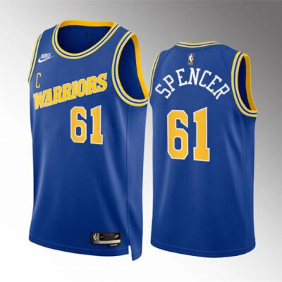 Golden State Warriors #61 Pat Spencer Blue Classic Edition Stitched Basketball Jersey