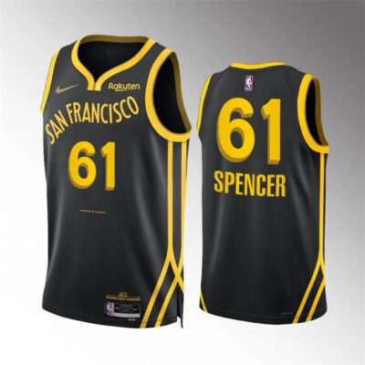 Golden State Warriors #61 Pat Spencer Navy Statement Edition Stitched Basketball Jersey