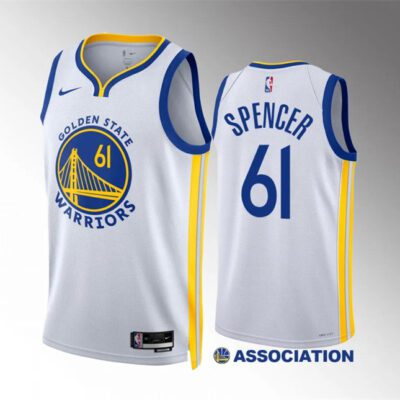 Golden State Warriors #61 Pat Spencer White Association Edition Stitched Basketball Jersey