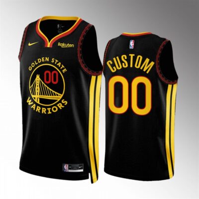 Golden State Warriors Active Player Custom Black 2023/24 City Edition Stitched Basketball Jersey