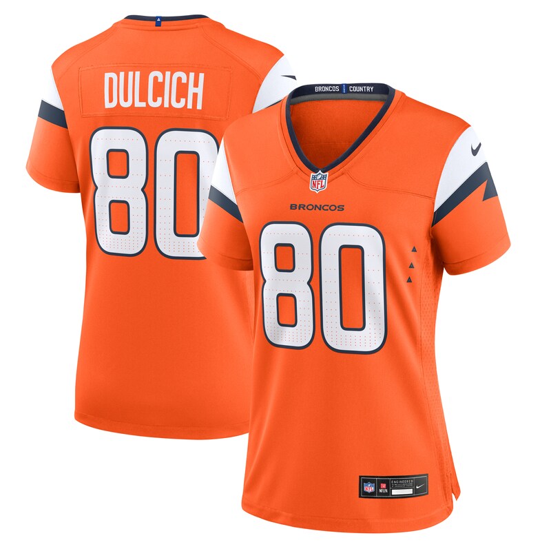 Greg Dulcich Denver Broncos Women Team Game Jersey - Orange