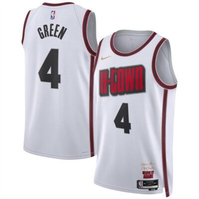 Houston Rockets #4 Jalen Green White 2024/25 City Edition Stitched Jersey