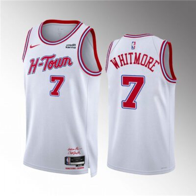 Houston Rockets #7 Cam Whitmore White 2023/24 City Edition Stitched Jersey