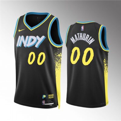 Indiana Pacers #00 Bennedict Mathurin Black 2023/24 City Edition Stitched Basketball Jersey