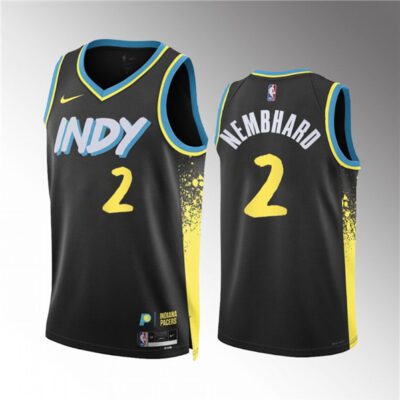 Indiana Pacers #2 Andrew Nembhardh Black 2023/24 City Edition Stitched Basketball Jersey