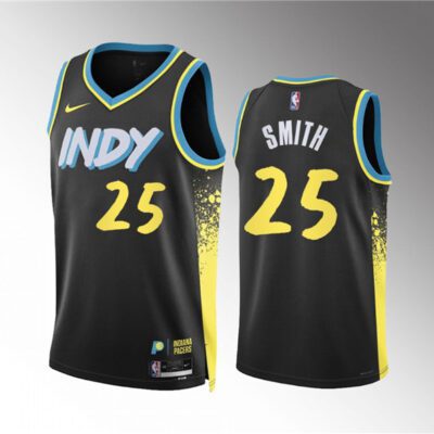 Indiana Pacers #25 Jalen Smith Black 2023/24 City Edition Stitched Basketball Jersey