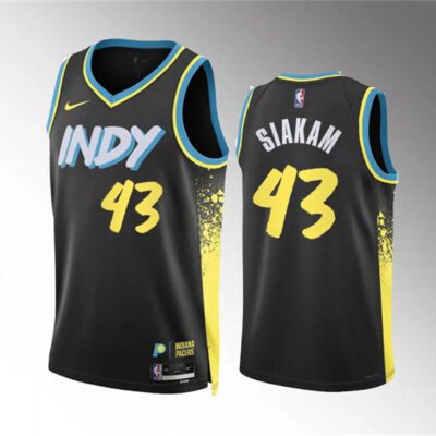 Indiana Pacers #43 Pascal Siakam Black 2023/24 City Edition Stitched Basketball Jersey