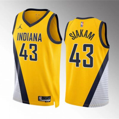 Indiana Pacers #43 Pascal Siakam Yelllow Statement Edition Stitched Basketball Jersey