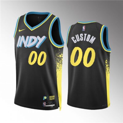 Indiana Pacers Active Player Custom Black 2023/24 City Edition Stitched Basketball Jersey