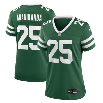 Israel Abanikanda New York Jets Women Team Game Jersey - Legacy Green