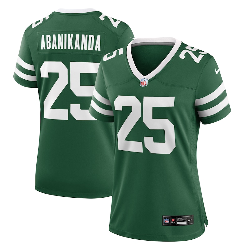 Israel Abanikanda New York Jets Women Team Game Jersey - Legacy Green