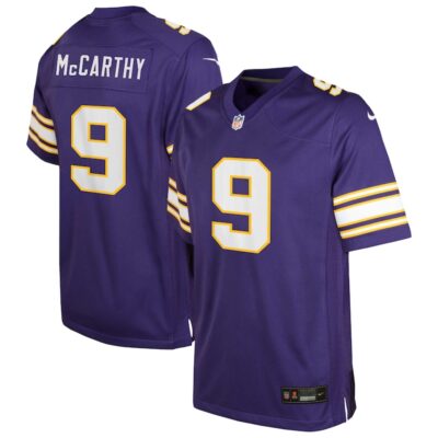 J.J. McCarthy Minnesota Vikings Youth Classic Alternate Player Game Jersey - Purple