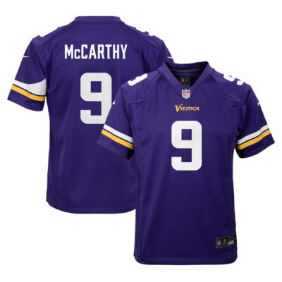 J.J. McCarthy Minnesota Vikings Youth Team Player Game Jersey - Purple