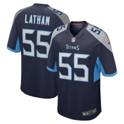 JC Latham Tennessee Titans Player Game Jersey - Navy