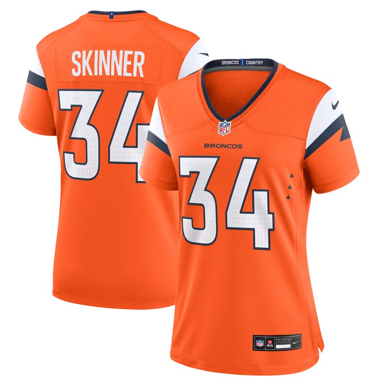 JL Skinner Denver Broncos Women Team Game Jersey - Orange