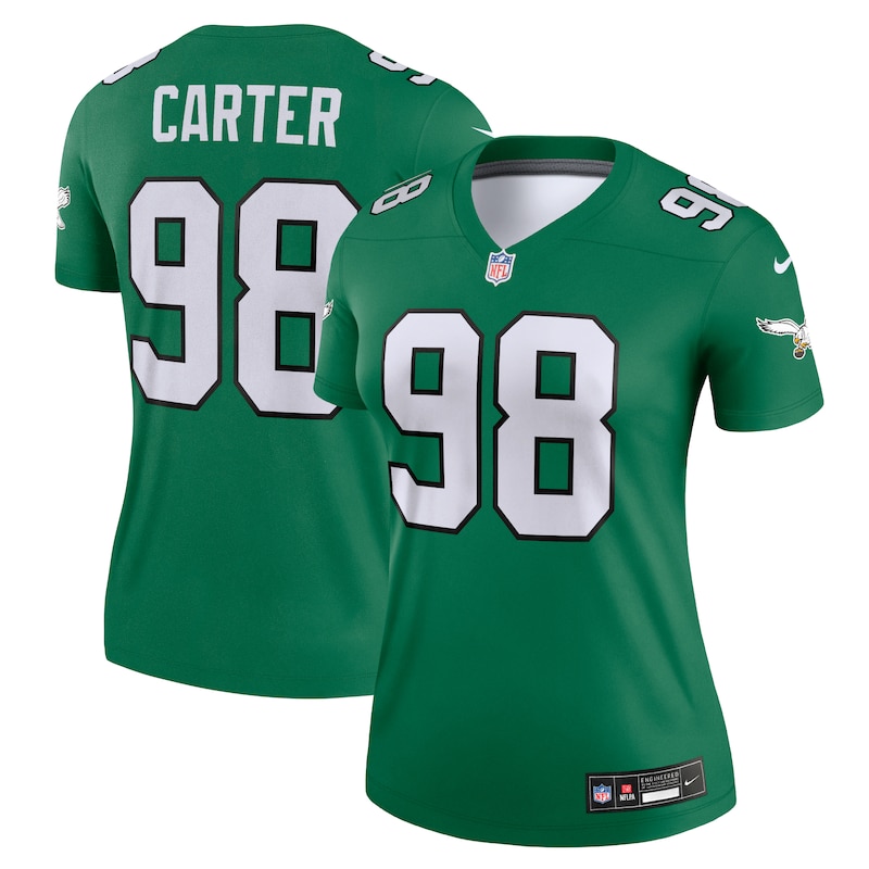 Jalen Carter Philadelphia Eagles Women Alternate Legend Player Performance Top - Kelly Green