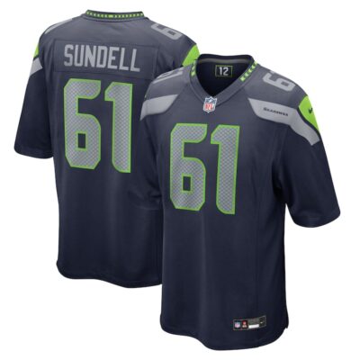 Jalen Sundell Seattle Seahawks Game Jersey - College Navy