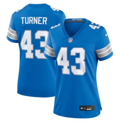 James Turner Detroit Lions Women Game Jersey - Blue
