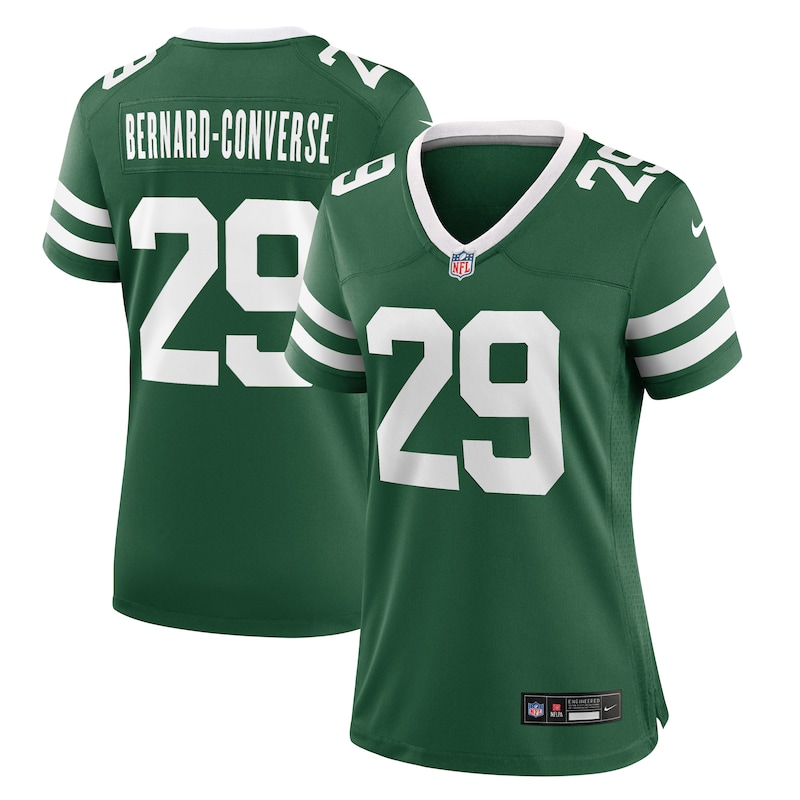Jarrick Bernard Converse New York Jets Women Team Game Jersey - Legacy Green