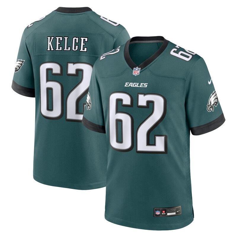 Jason Kelce Philadelphia Eagles Team Game Jersey - Midnight Green