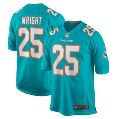 Jaylen Wright Miami Dolphins Game Jersey - Aqua