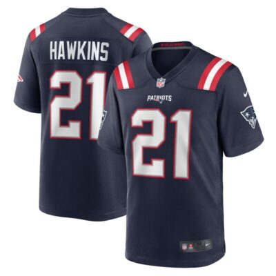 Jaylinn Hawkins New England Patriots Game Jersey - Navy