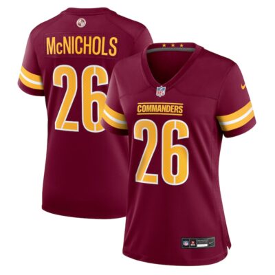 Jeremy McNichols Washington Commanders Women Game Jersey - Burgundy