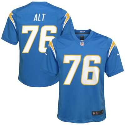 Joe Alt Los Angeles Chargers Youth Player Game Jersey - Powder Blue