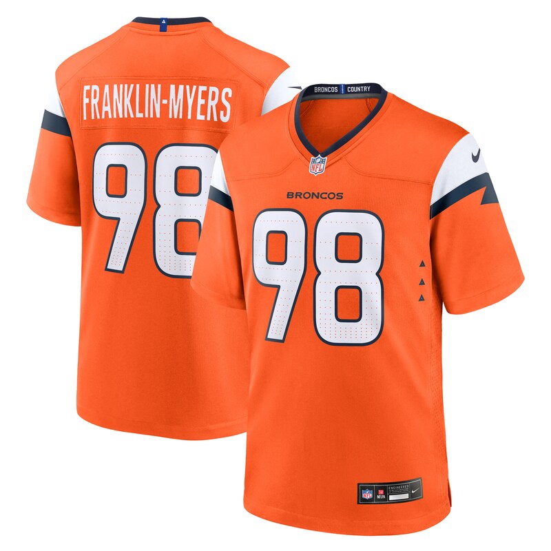 John Franklin-Myers Denver Broncos Team Game Jersey - Orange