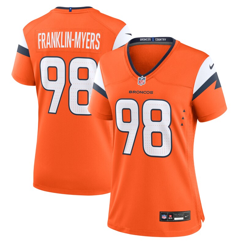 John Franklin-Myers Denver Broncos Women Team Game Jersey - Orange
