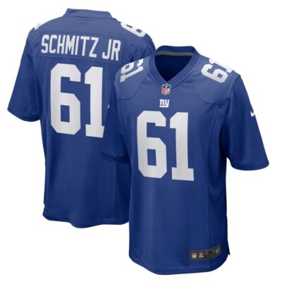 John Michael Schmitz Jr. New York Giants Team Game Jersey - Royal