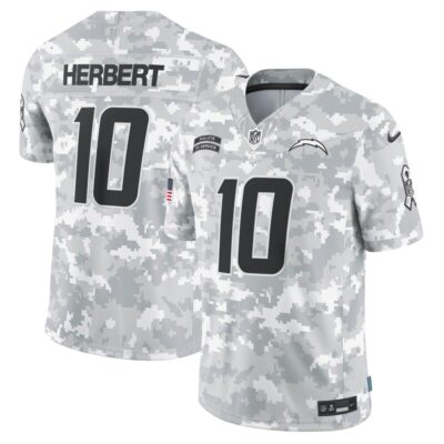 Justin Herbert Los Angeles Chargers 2024 Salute to Service Limited Jersey - Arctic Camo