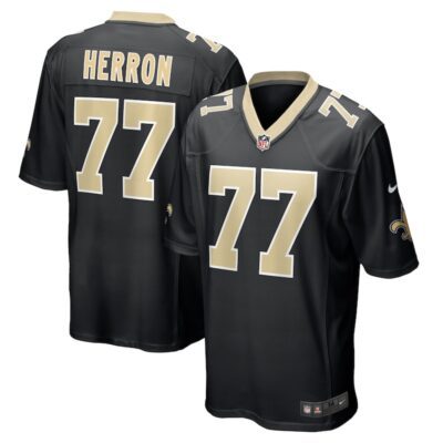 Justin Herron New Orleans Saints Game Jersey - Black