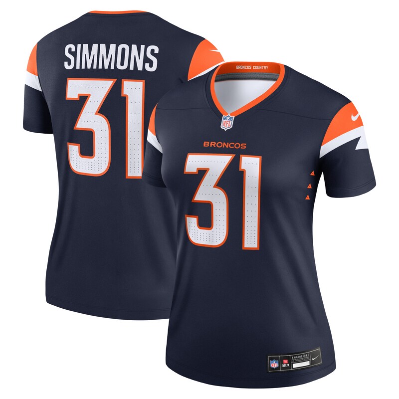 Justin Simmons Denver Broncos Women Alternate Legend Player Performance Top - Navy