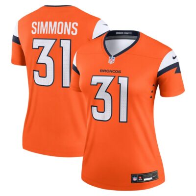 Justin Simmons Denver Broncos Women Team Legend Player Performance Top - Orange