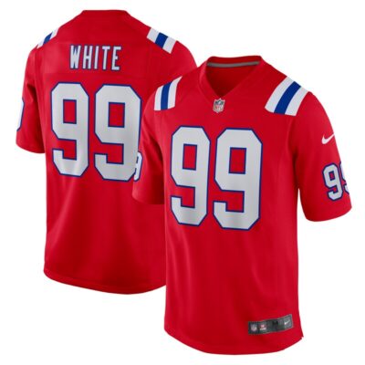 Keion White New England Patriots Alternate Team Game Jersey - Red