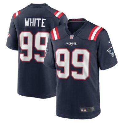 Keion White New England Patriots Team Game Jersey - Navy