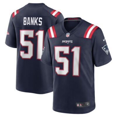 Keshawn Banks New England Patriots Game Jersey - Navy