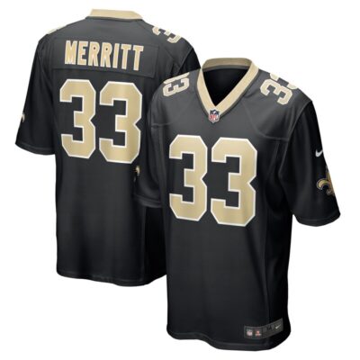 Kirk Merritt New Orleans Saints Team Game Jersey - Black