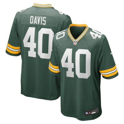 LJ Davis Green Bay Packers Game Jersey - Green